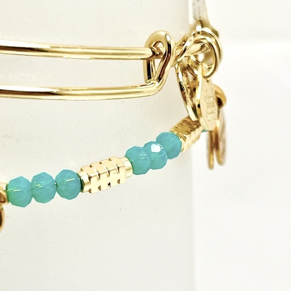 Alex and Ani “Beach Please” Set of 2 Expandable Bracelets. Shiny Gold Finish NWT - Picture 6 of 9